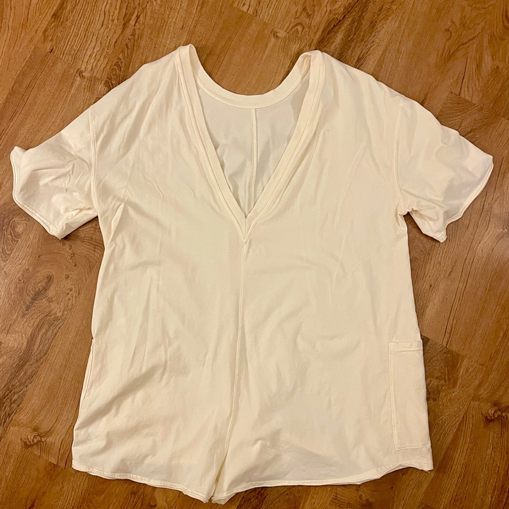 FP Movement by Free People Cream Hot Shot Tee Romper - Picture 2 of 5